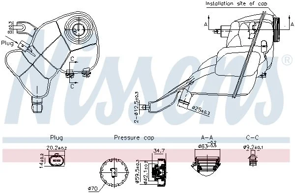 Expansion Tank, coolant NISSENS 996204