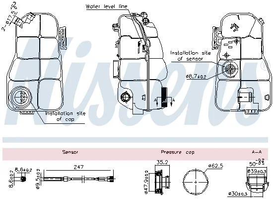 Expansion Tank, coolant NISSENS 996216