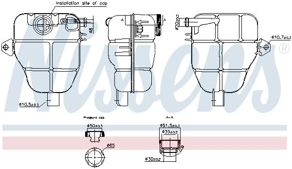 Depósito de expansão, refrigerante NISSENS 996218