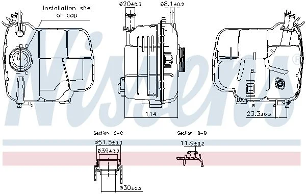 Expansion Tank, coolant NISSENS 996224