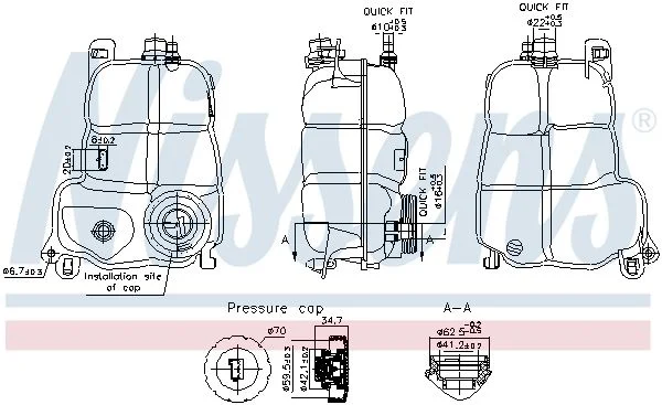 Expansion Tank, coolant NISSENS 996228