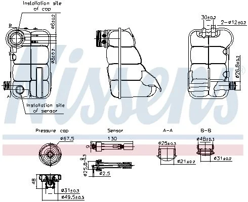 Expansion Tank, coolant NISSENS 996344