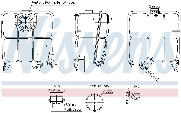Expansion Tank, coolant NISSENS 996346