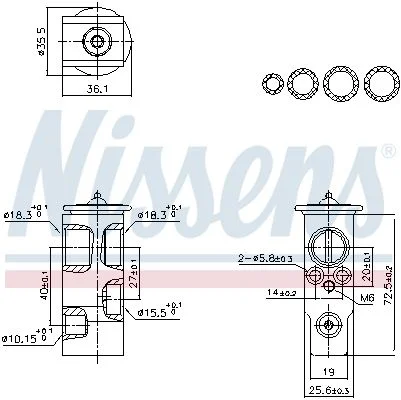 Válvula de Expansão, ar condicionado NISSENS 999455