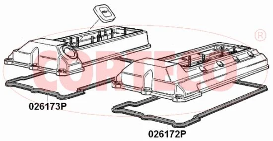 Gasket, cylinder head cover CORTECO 026173P