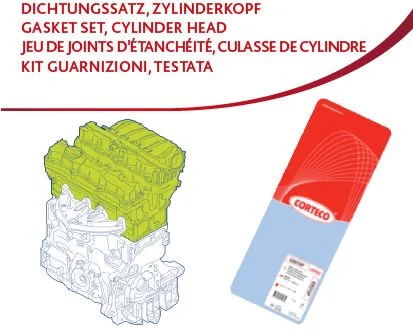 Conjunto de Juntas, cabeça do cilindro CORTECO 417425P