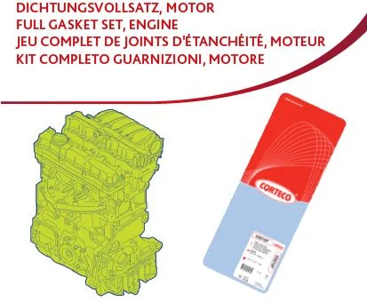 Conjunto completo de juntas, motor CORTECO 430613P
