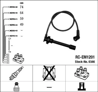 Conjunto de cabos de ignição NGK 0346