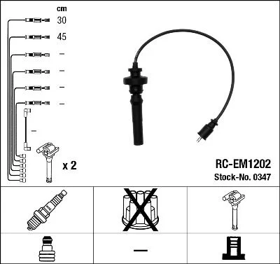Conjunto de cabos de ignição NGK 0347
