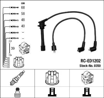 Conjunto de cabos de ignição NGK 0350