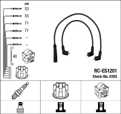 Conjunto de cabos de ignição NGK 0355