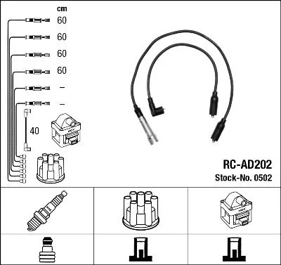 Conjunto de cabos de ignição NGK 0502