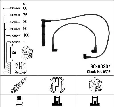 Conjunto de cabos de ignição NGK 0507