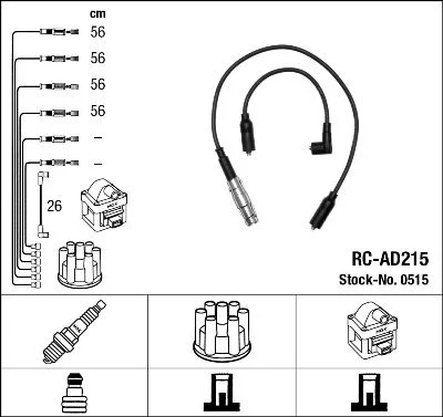 Conjunto de cabos de ignição NGK 0515