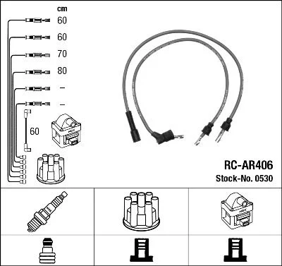 Conjunto de cabos de ignição NGK 0530