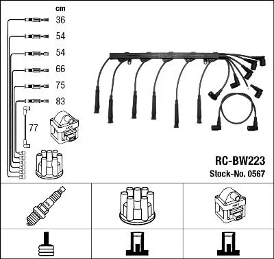 Conjunto de cabos de ignição NGK 0567