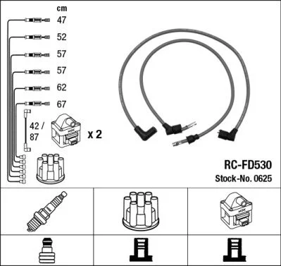 Conjunto de cabos de ignição NGK 0625