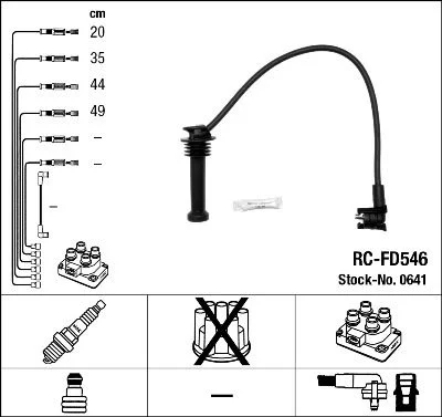 Conjunto de cabos de ignição NGK 0641