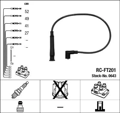 Conjunto de cabos de ignição NGK 0643