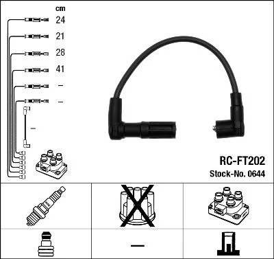 Conjunto de cabos de ignição NGK 0644
