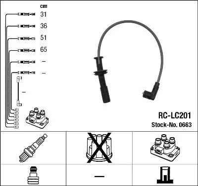 Ignition Cable Kit NGK 0663