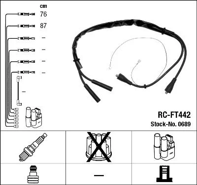 Conjunto de cabos de ignição NGK 0689