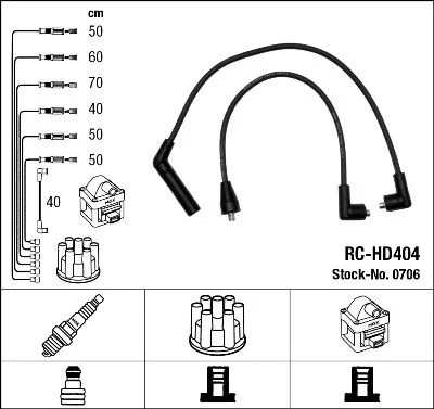 Conjunto de cabos de ignição NGK 0706