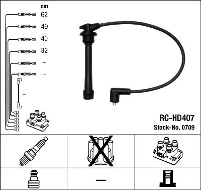 Conjunto de cabos de ignição NGK 0709