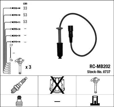 Conjunto de cabos de ignição NGK 0737