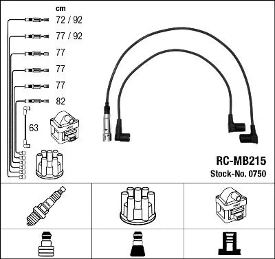 Conjunto de cabos de ignição NGK 0750