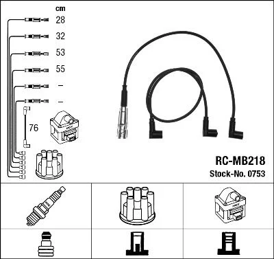 Conjunto de cabos de ignição NGK 0753