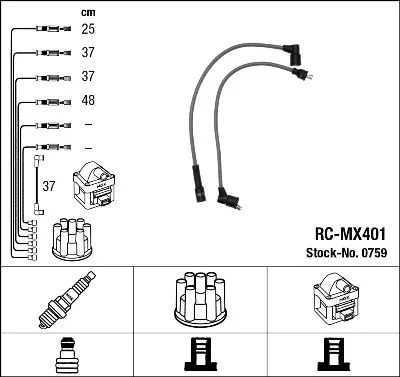Conjunto de cabos de ignição NGK 0759