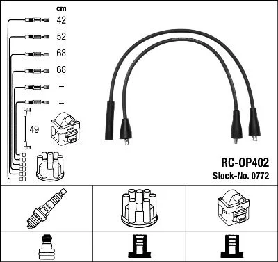 Conjunto de cabos de ignição NGK 0772