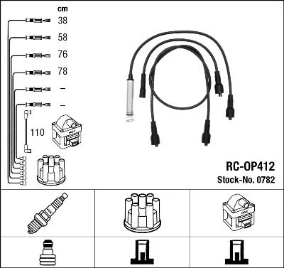 Conjunto de cabos de ignição NGK 0782