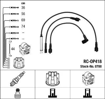 Conjunto de cabos de ignição NGK 0788