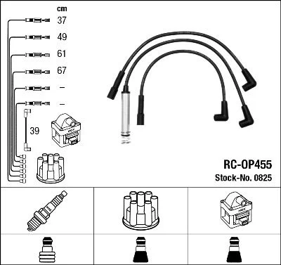 Conjunto de cabos de ignição NGK 0825