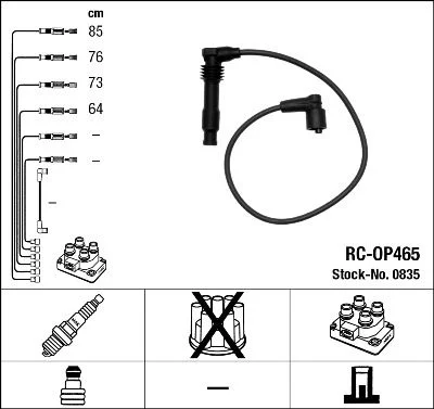 Conjunto de cabos de ignição NGK 0835