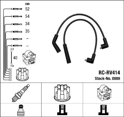 Conjunto de cabos de ignição NGK 0889