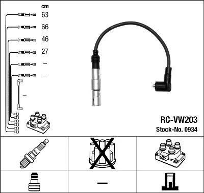 Conjunto de cabos de ignição NGK 0934