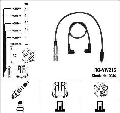 Conjunto de cabos de ignição NGK 0946