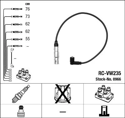 Conjunto de cabos de ignição NGK 0966