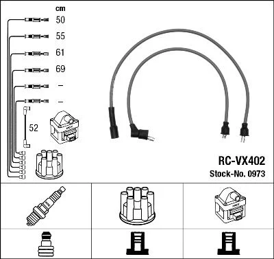 Conjunto de cabos de ignição NGK 0973