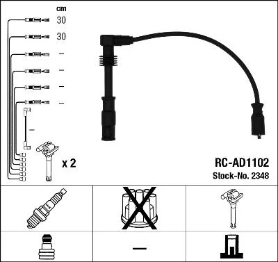 Conjunto de cabos de ignição NGK 2348