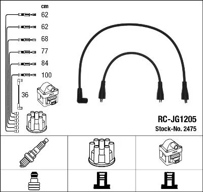 Conjunto de cabos de ignição NGK 2475