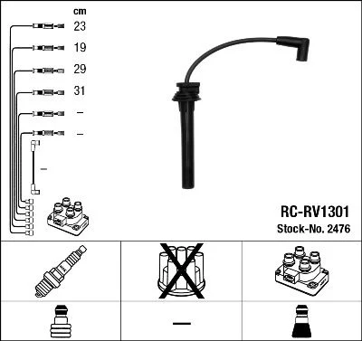 Conjunto de cabos de ignição NGK 2476