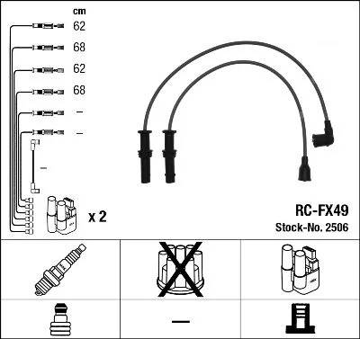 Conjunto de cabos de ignição NGK 2506