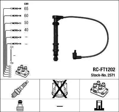 Conjunto de cabos de ignição NGK 2571
