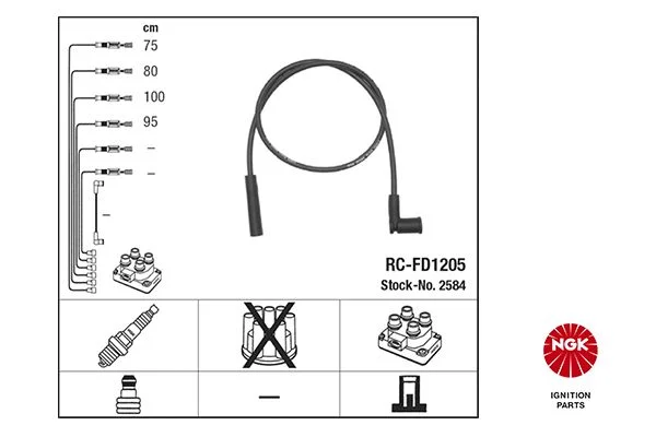 Conjunto de cabos de ignição NGK 2584