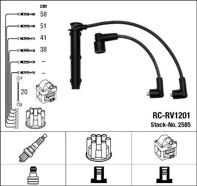 Ignition Cable Kit NGK 2585