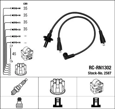 Conjunto de cabos de ignição NGK 2587